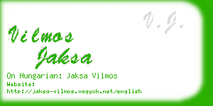 vilmos jaksa business card